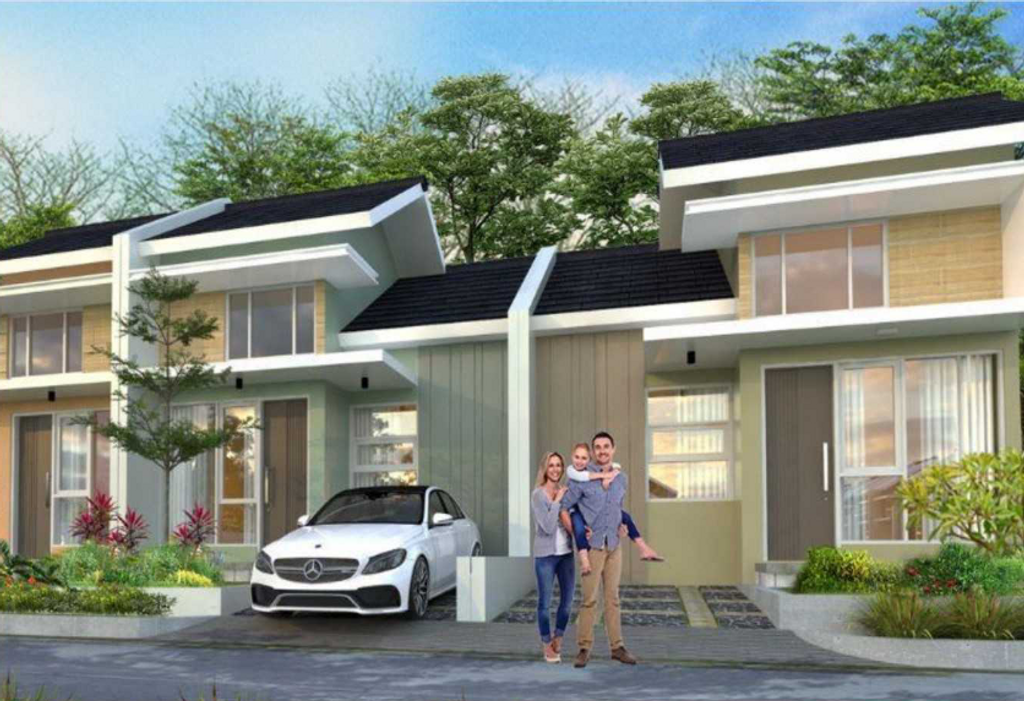 foto tampak rumah tipe Acacia 34 perumahan Asteria Panongan