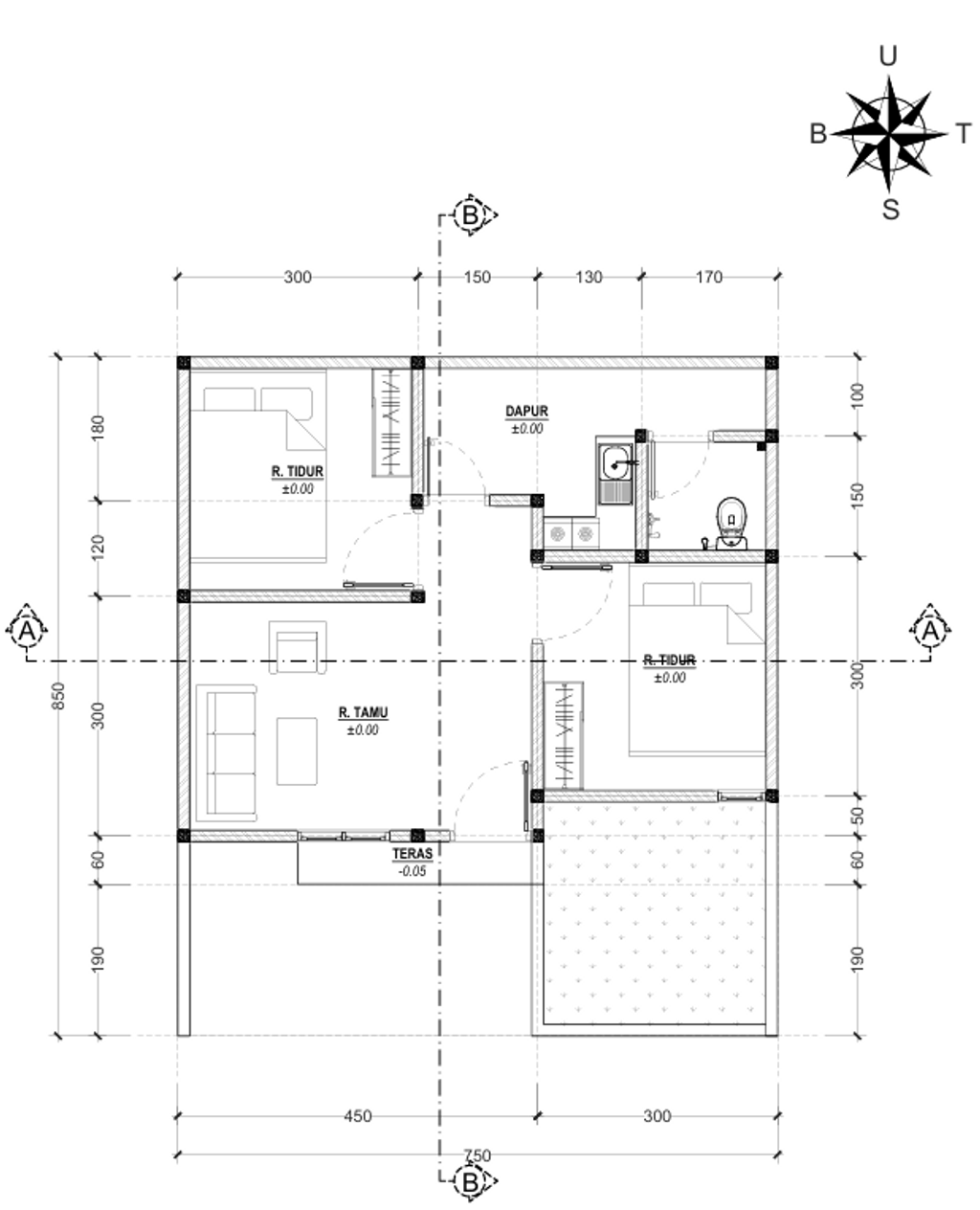 foto denah rumah tipe 36/60 perumahan MODERNA RESIDENCE 2