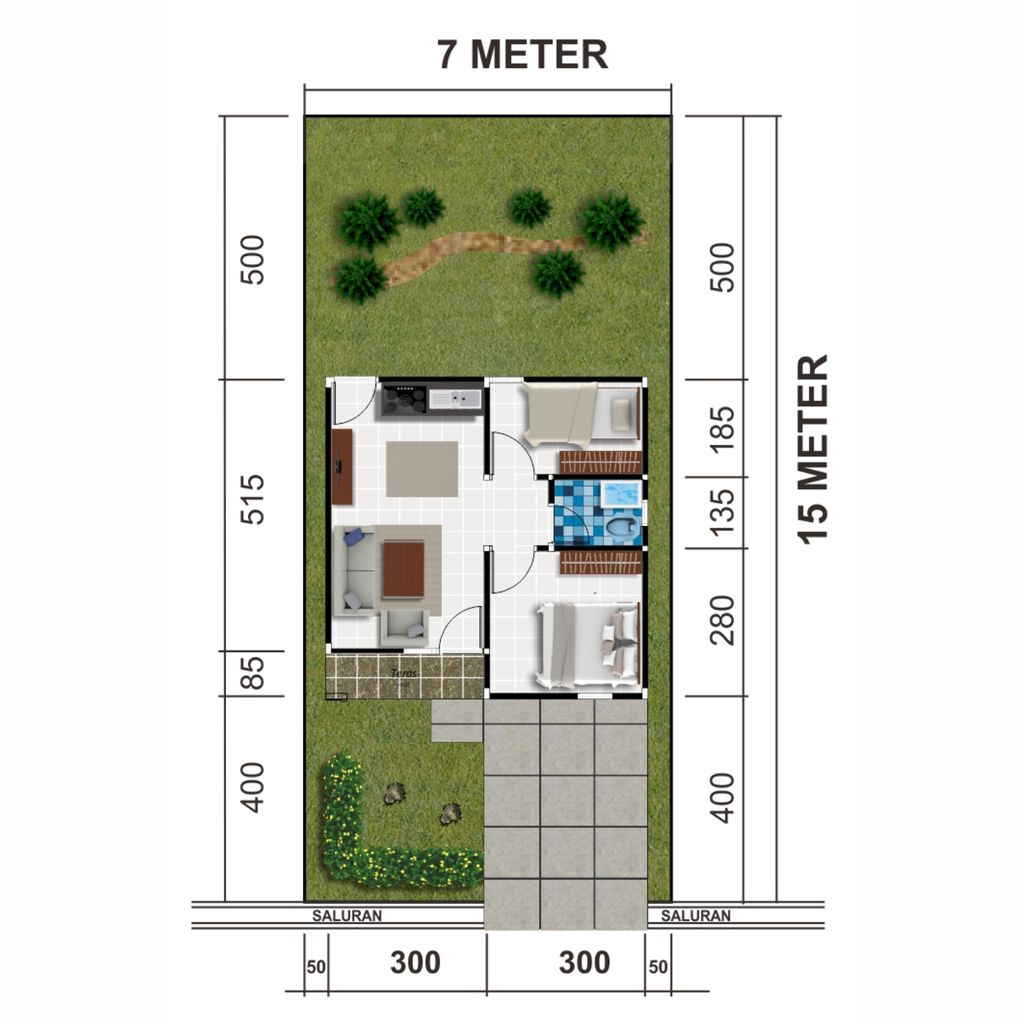 foto denah rumah tipe Pal Mass perumahan Pal Mass Garden 2