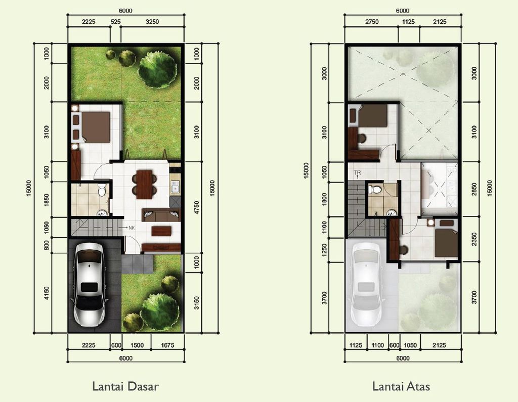 foto denah rumah tipe Marigold 70/121 perumahan Springville Residence