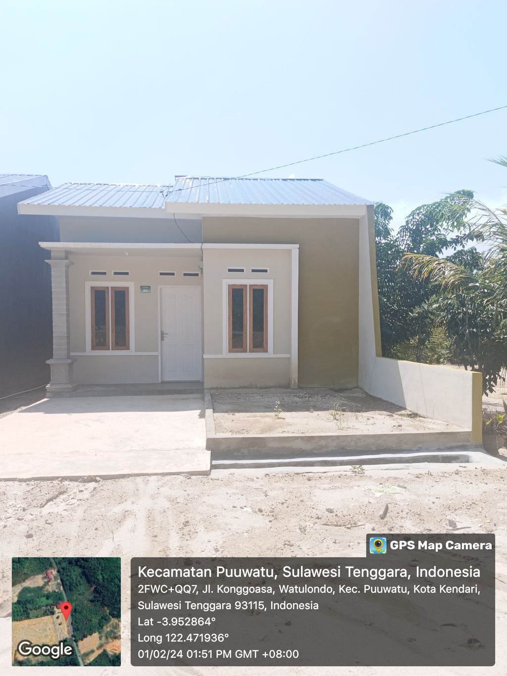 foto tampak rumah tipe 36 subsidi perumahan PURI KONGGOASA