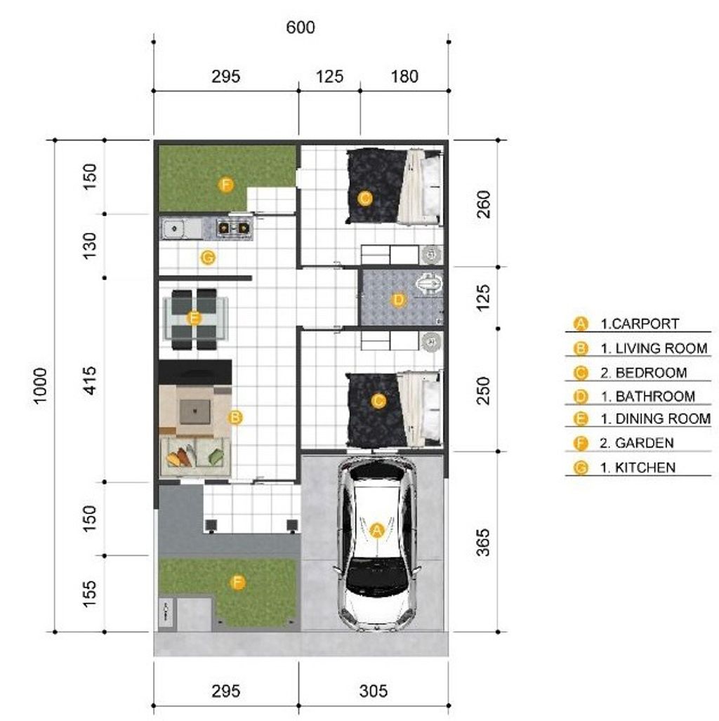 foto denah rumah tipe Rose perumahan Bukit Mas Residence
