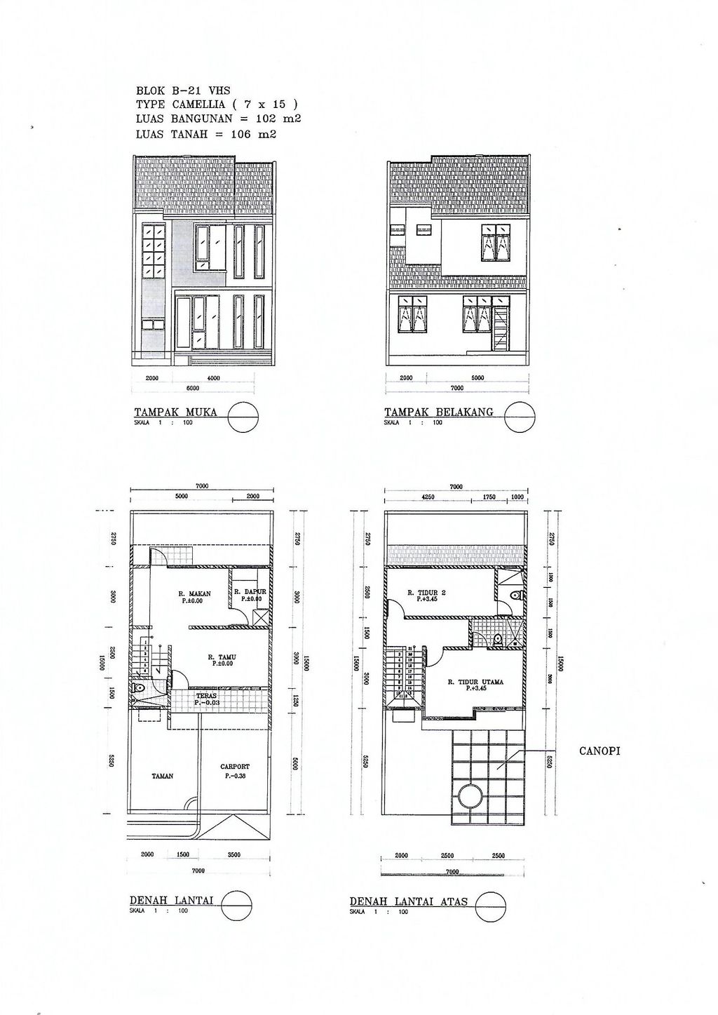 foto denah rumah tipe Camellia 106 perumahan Victoria Hills