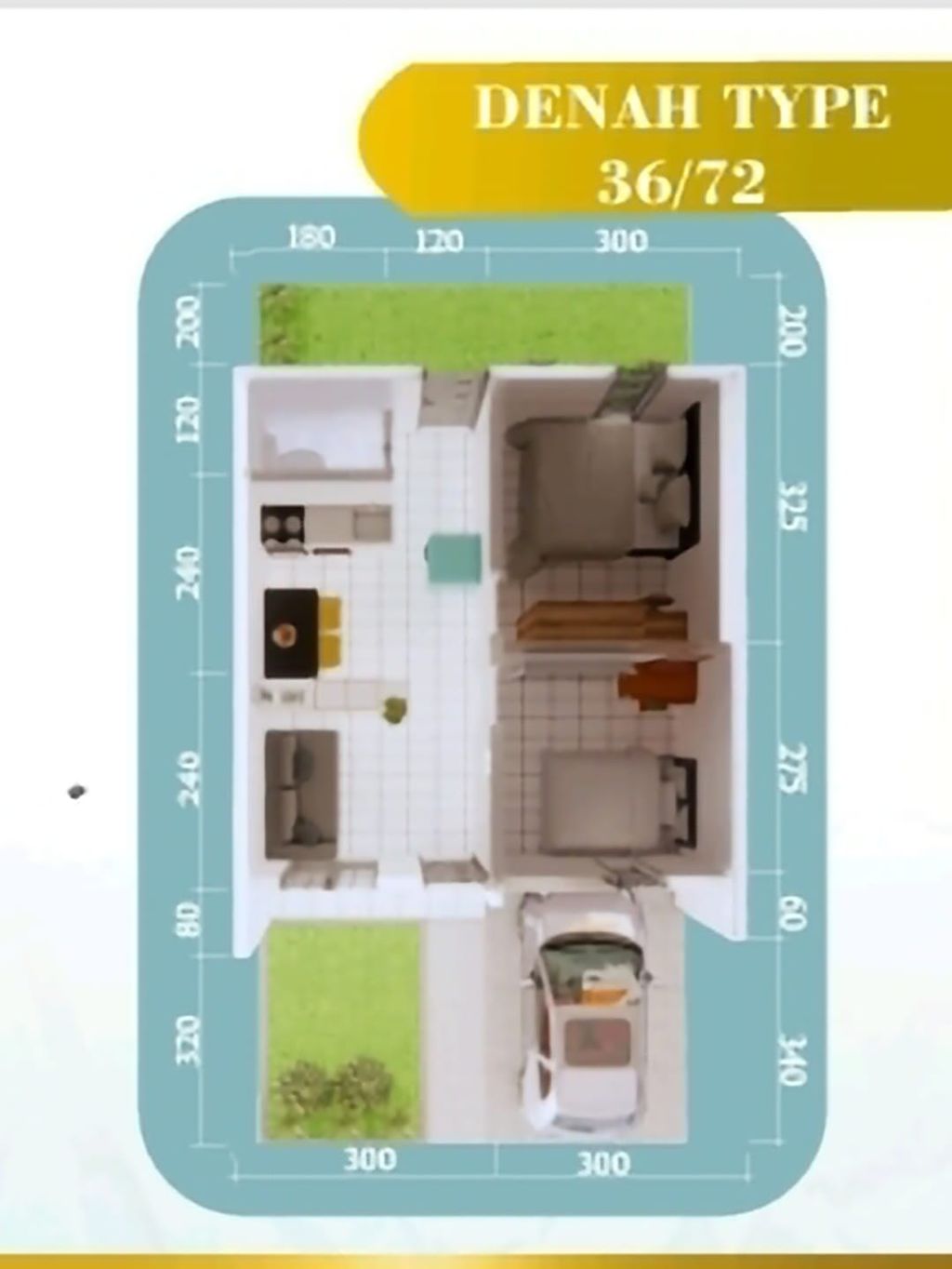 foto denah rumah tipe 36/72 perumahan BUKITDAMAI INDAH MAROS