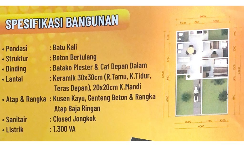 foto denah rumah tipe 30/60 (185) perumahan GRAND CITY SUKADIRI