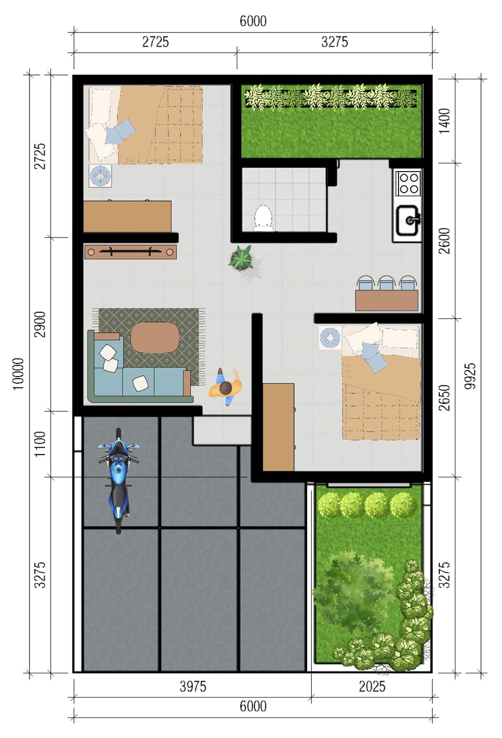 foto denah rumah tipe 33/60 perumahan AKA ARUNIKA MAJASARI PERMAI