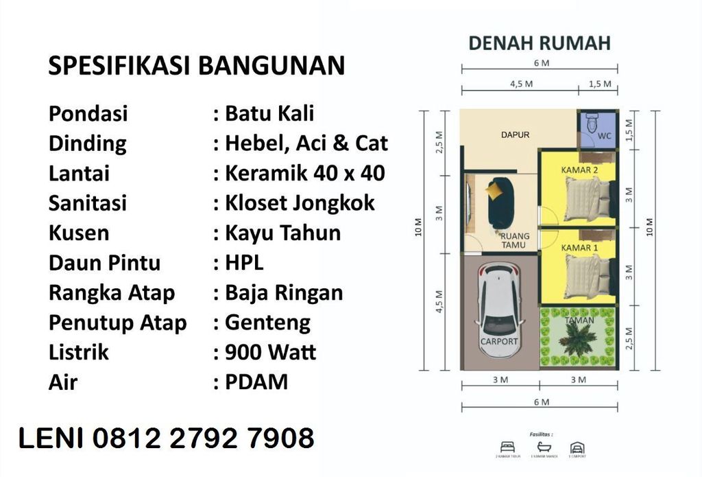 foto denah rumah tipe 30/63 BLOK E NO 73 SUBSIDI perumahan GRAND MAHKOTA SULTAN 4