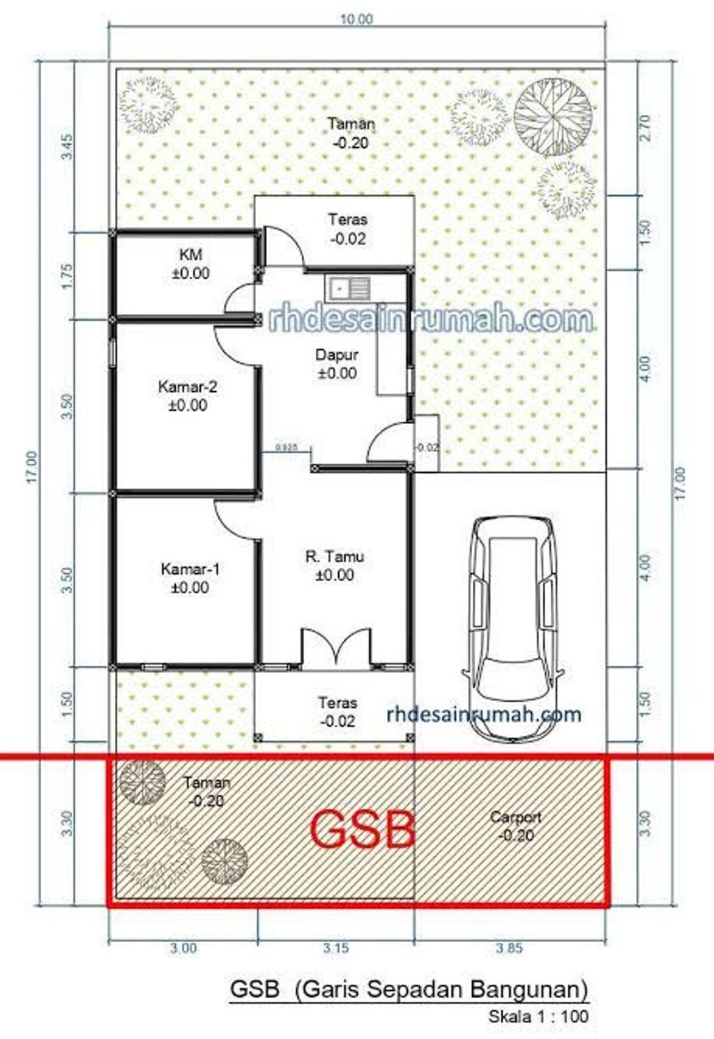 foto denah rumah tipe 36 perumahan Cazzela Residence II