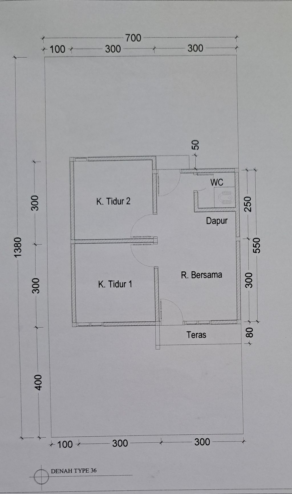 foto denah rumah tipe 36 perumahan Permata Mutiara