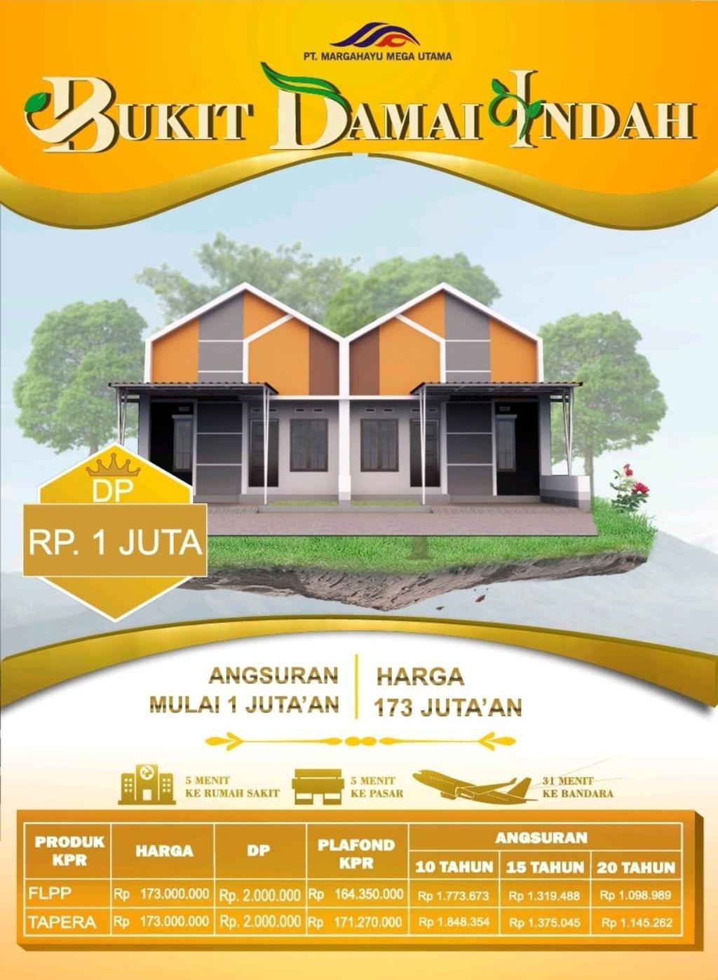foto tampak rumah tipe 36/72 perumahan BUKITDAMAI INDAH MAROS