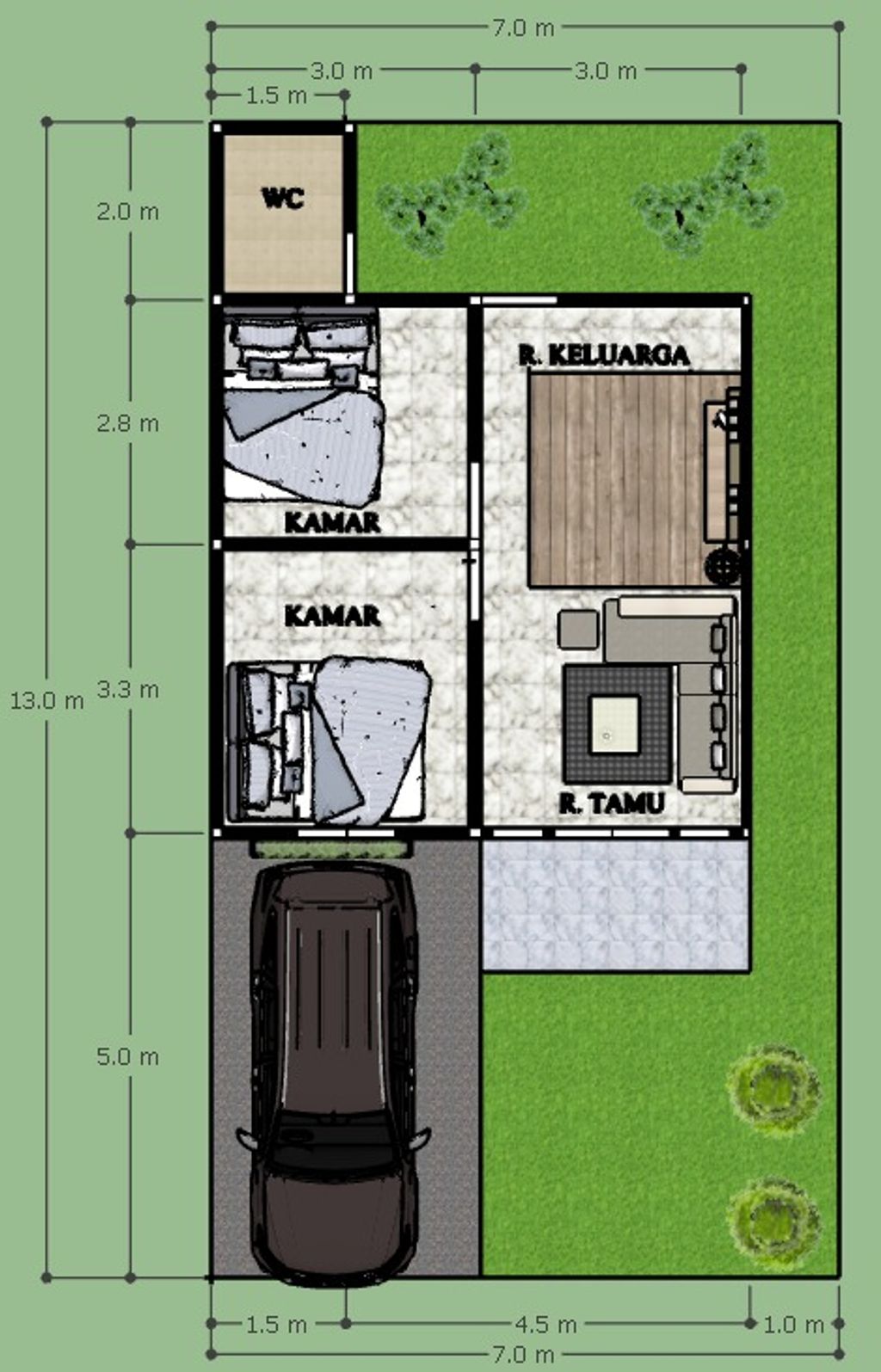 foto denah rumah tipe 36 perumahan PERUMAHAN AMANAH GOLD 5