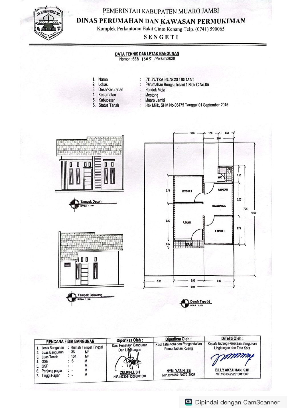 foto denah rumah tipe RSH Subsidi perumahan Bungsu Irdani 1