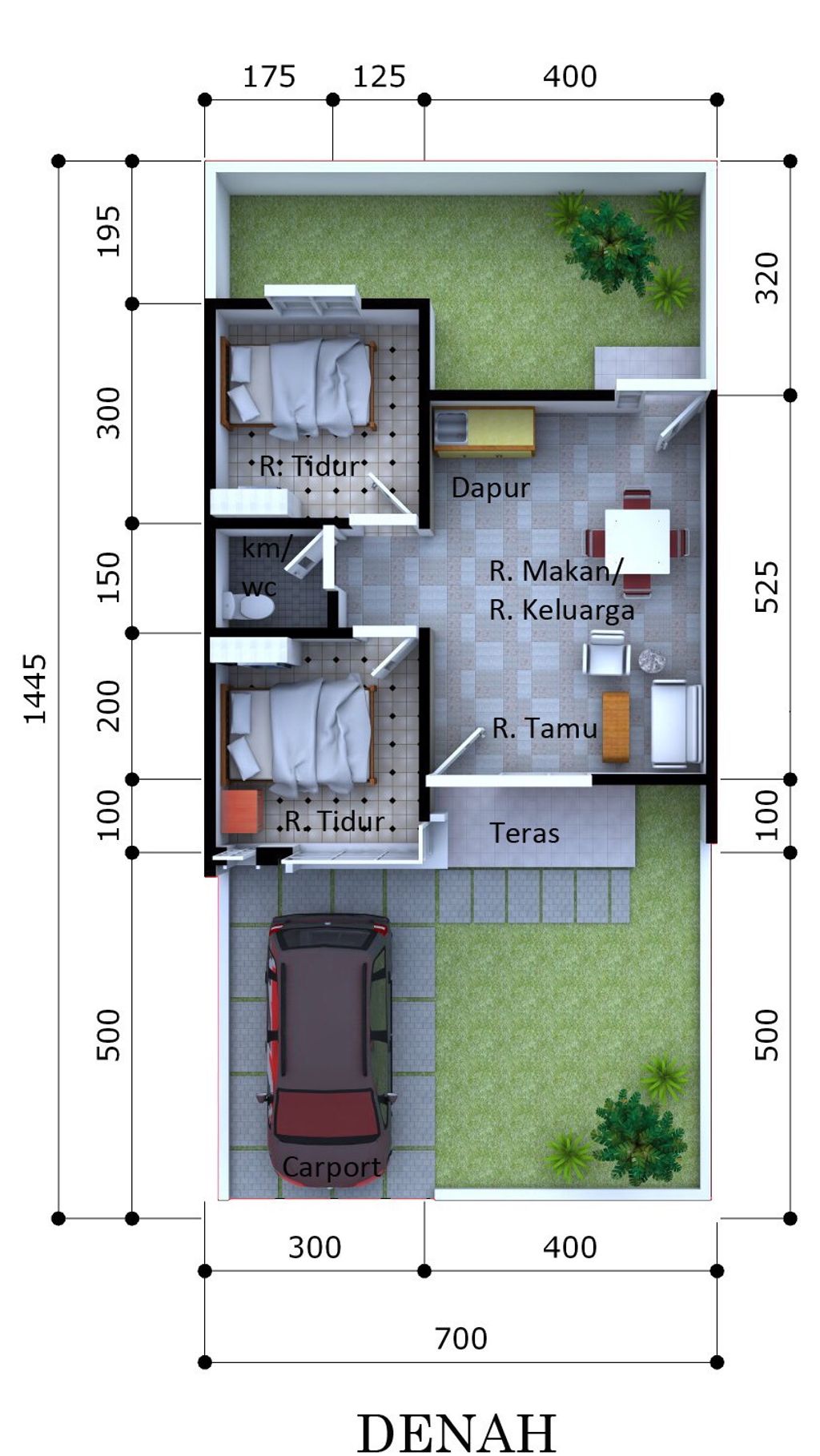 foto denah rumah tipe 36 perumahan Mentari Permai Residence