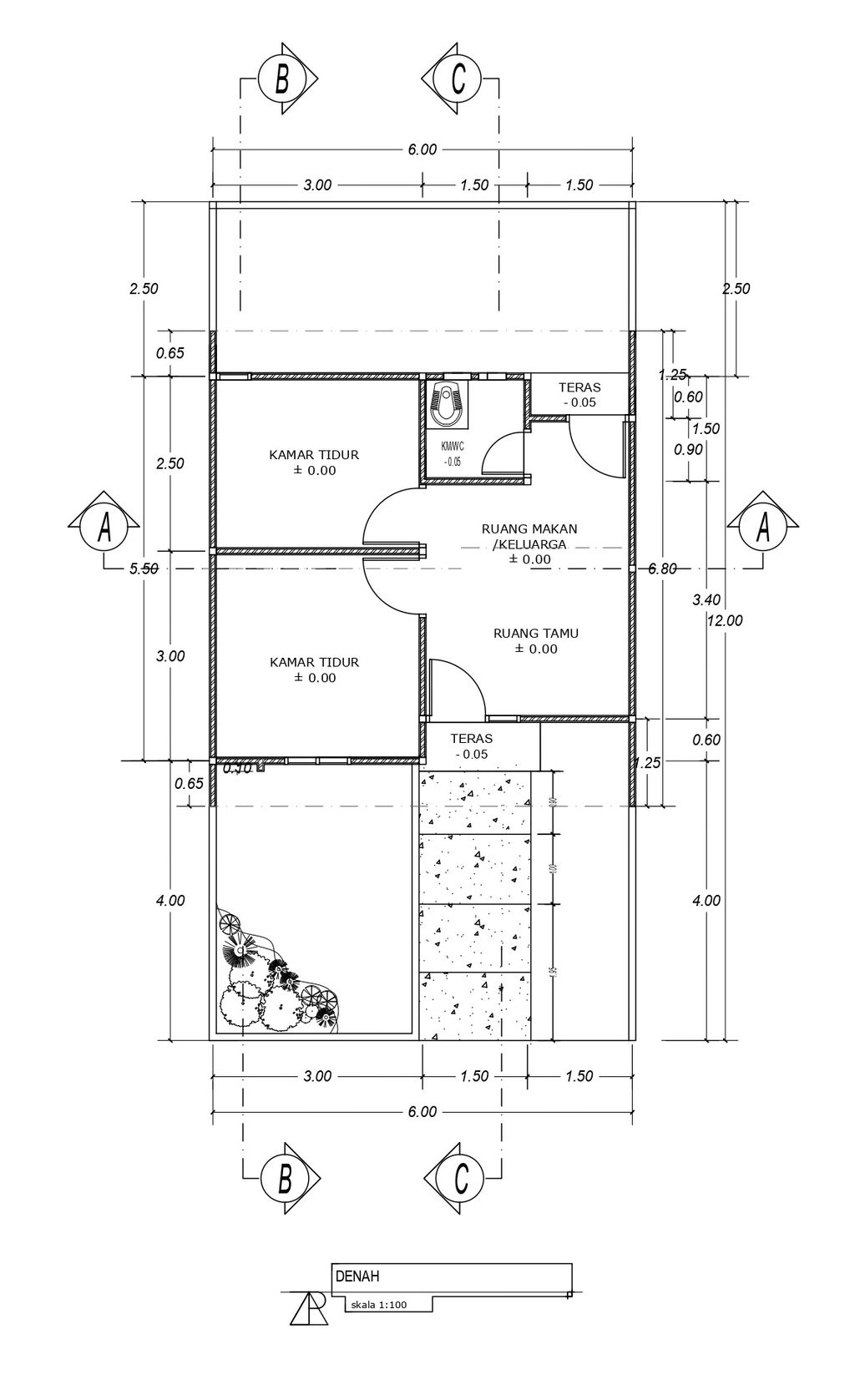 foto denah rumah tipe 36 perumahan Zarindah Garden Cluster Mahoni