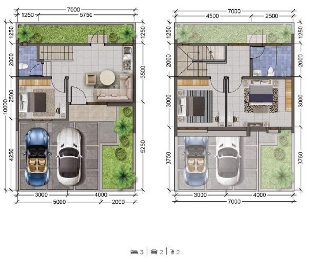 foto denah rumah tipe DANISHA 65/70 perumahan CLUSTER DANISHA ELORA JIVA