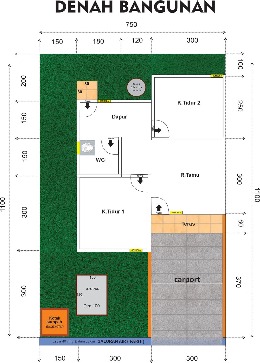 foto denah rumah tipe 36 perumahan BCC RESIDENCE Tahap 2