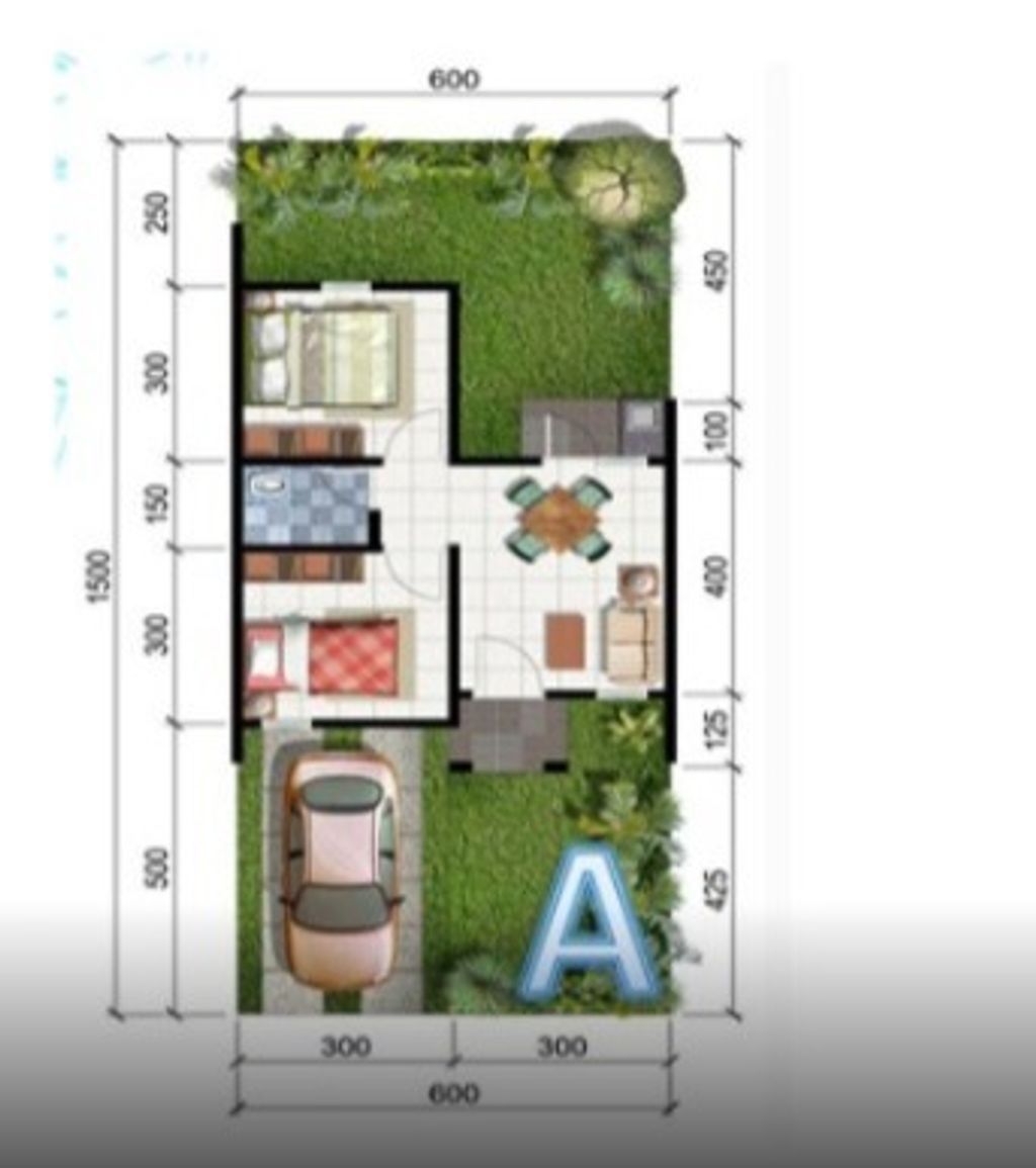foto denah rumah tipe 36/120 perumahan ANESKA RESIDENCE