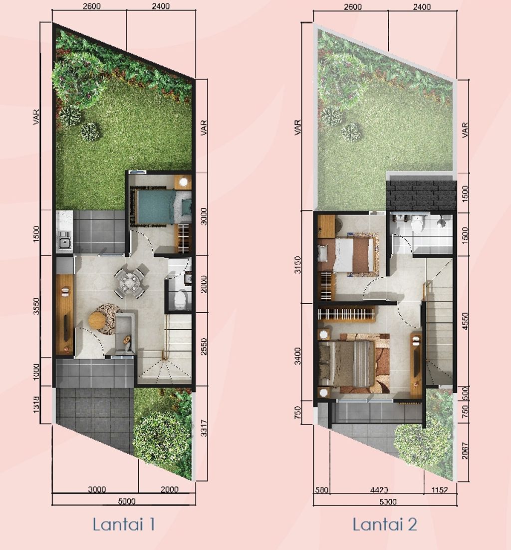 foto denah rumah tipe NAVIA 5 perumahan KEBAYORAN PIAZZA HARMONY 1