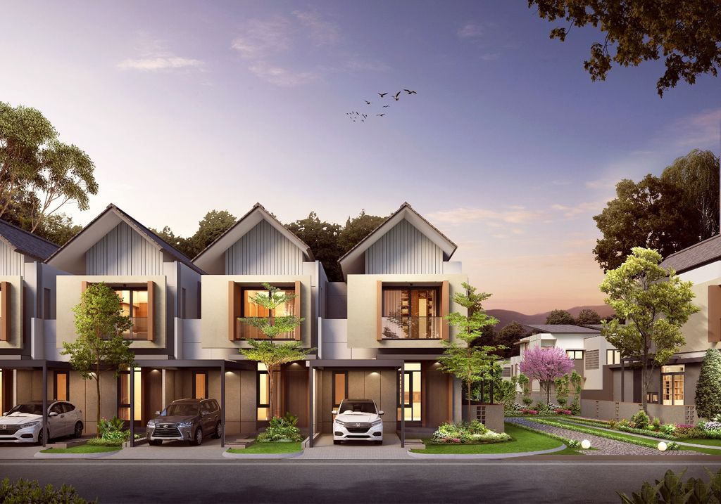 foto tampak rumah tipe ASHA DELUXE STD perumahan Podomoro Park Bandung Cluster Sadyagriya Asha Deluxe Standard
