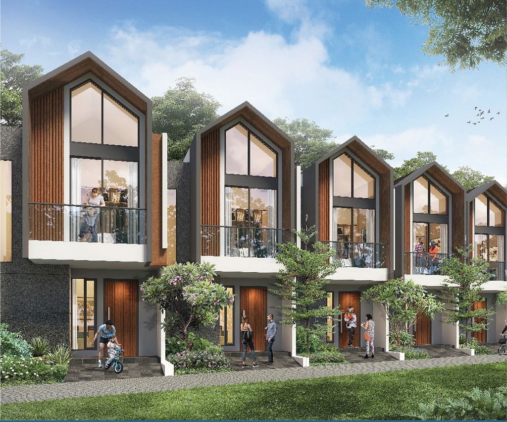 foto tampak rumah tipe NAVIA 5 perumahan KEBAYORAN PIAZZA HARMONY 1