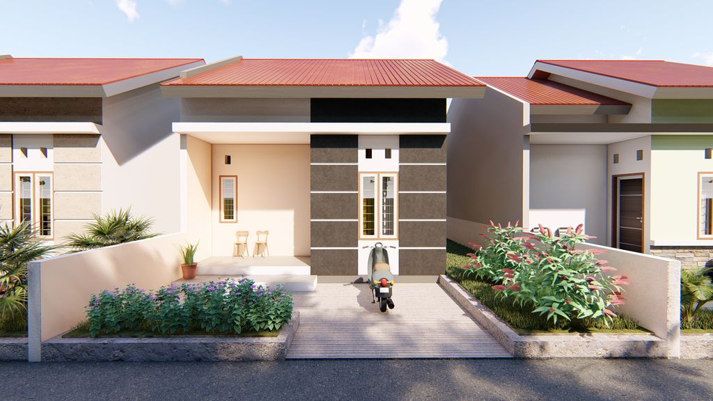 foto tampak rumah tipe Subsidi Terbaru perumahan BUMI PALAGIMATA RESIDENCE