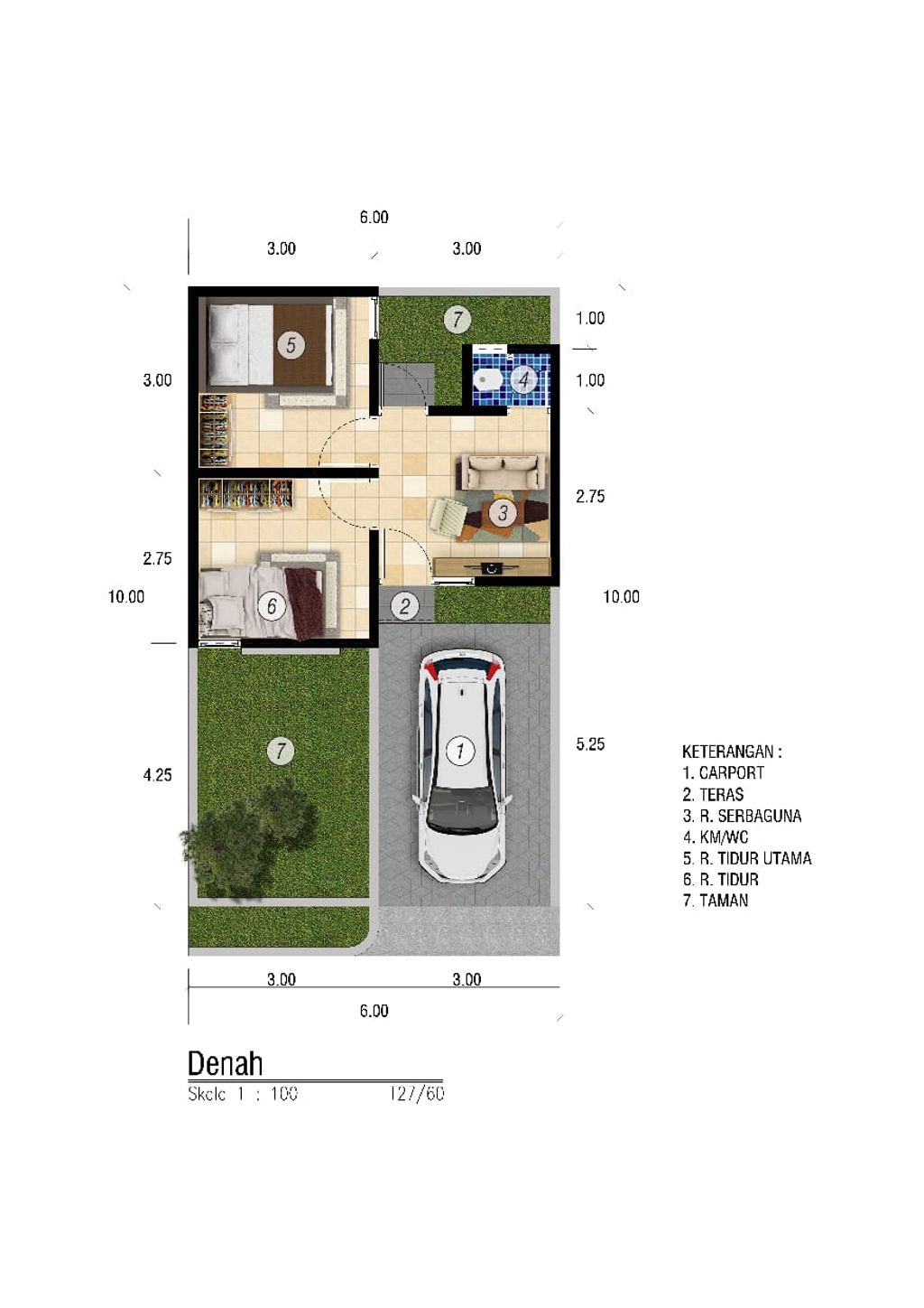 foto denah rumah tipe 27 Subsidi perumahan Lavanaa View Residence