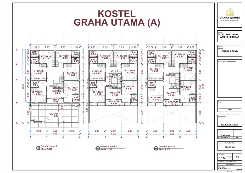 foto denah rumah tipe GUA 260/280 perumahan GRAHA AGUNG