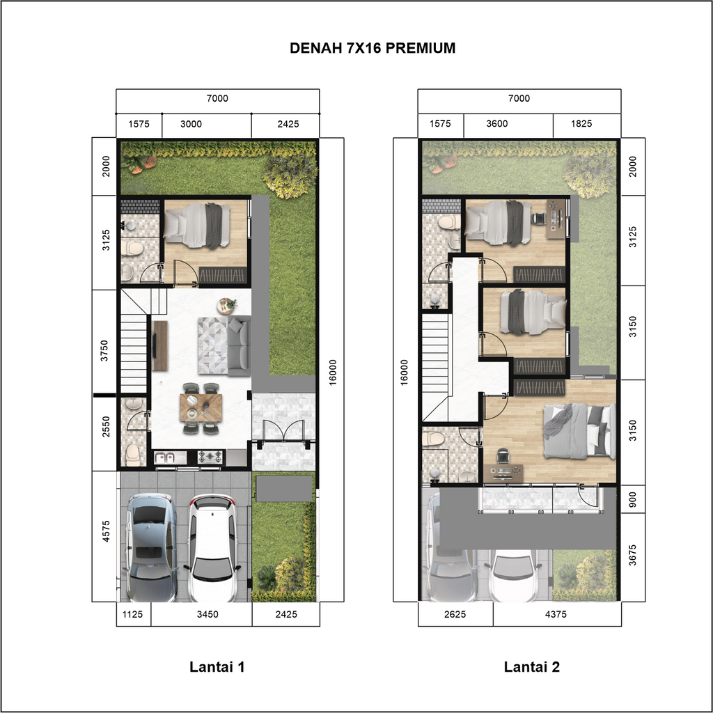 foto denah rumah tipe 7 x 14 perumahan The Mutiara Springs
