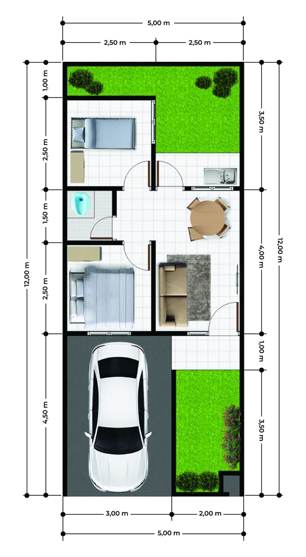 foto denah rumah tipe 30/60 Terra perumahan green walantaka