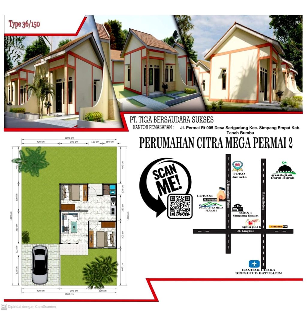 foto denah rumah tipe 36 perumahan CITRA MEGA PERMAI 2