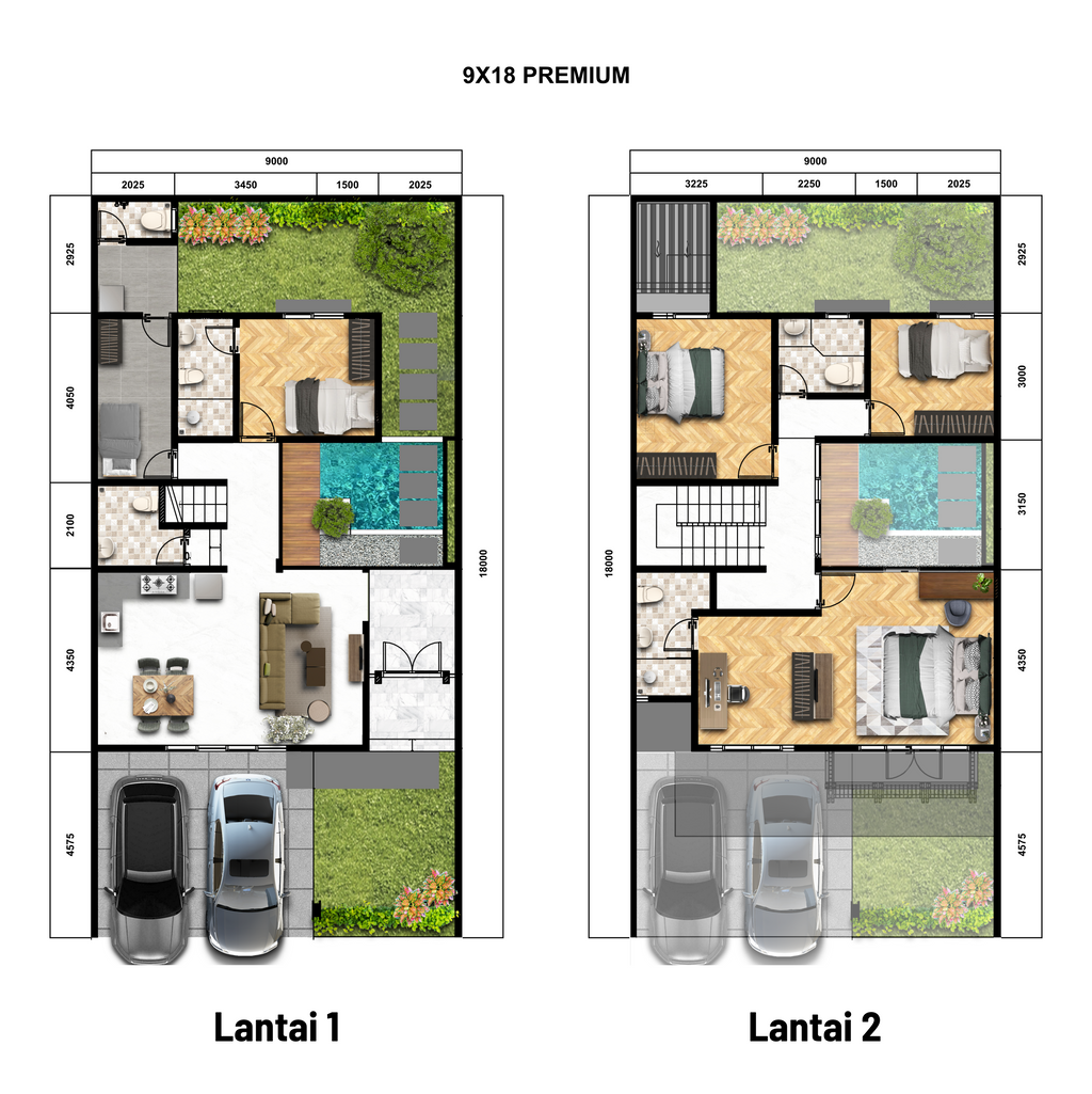 foto denah rumah tipe 9 x 18 perumahan The Mutiara Springs