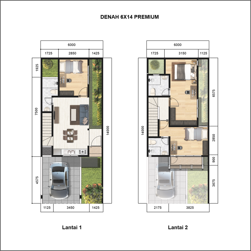 foto denah rumah tipe 6 x 14 perumahan The Mutiara Springs