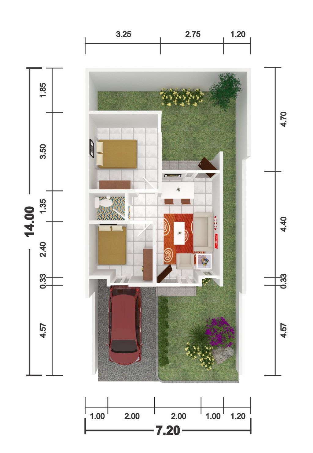 foto denah rumah tipe NEW TIARA perumahan LA DIVA GREEN HILL