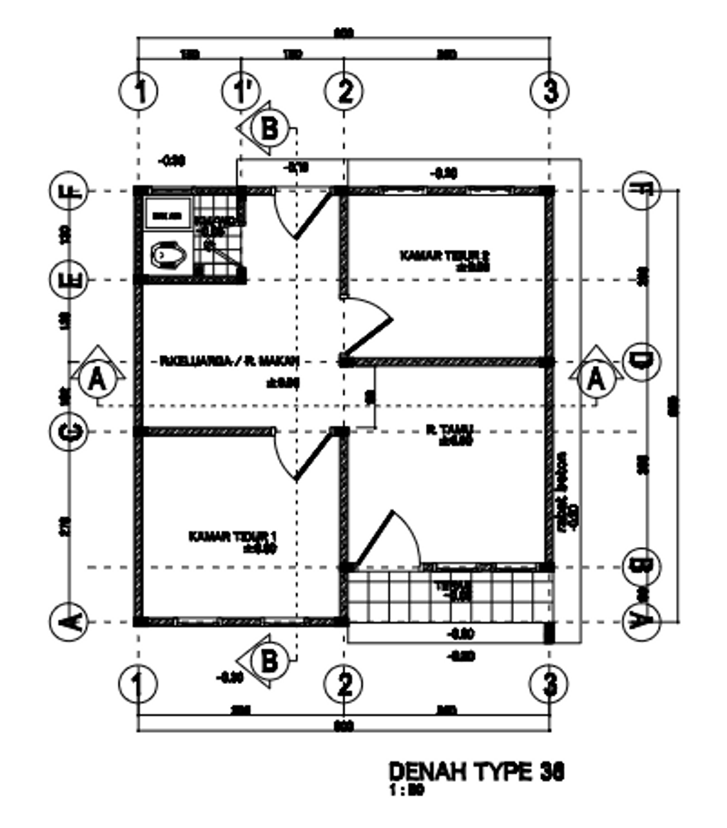 foto denah rumah tipe 36 RSH perumahan PERUMAHAN ABIYU PRABU RESIDENCE