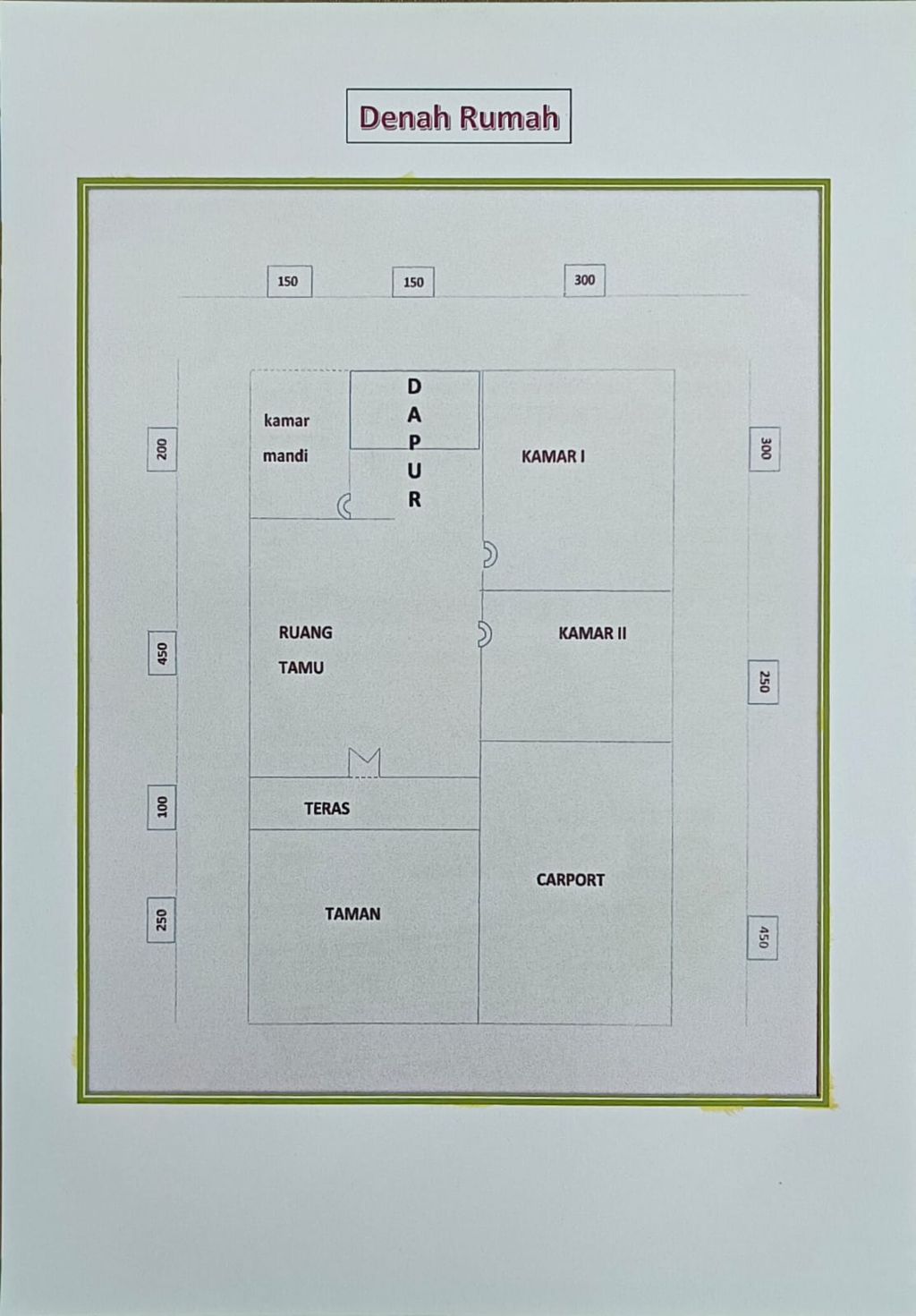 foto denah rumah tipe asoka 30/60 perumahan Pesona Aluna 2 tahap 3.