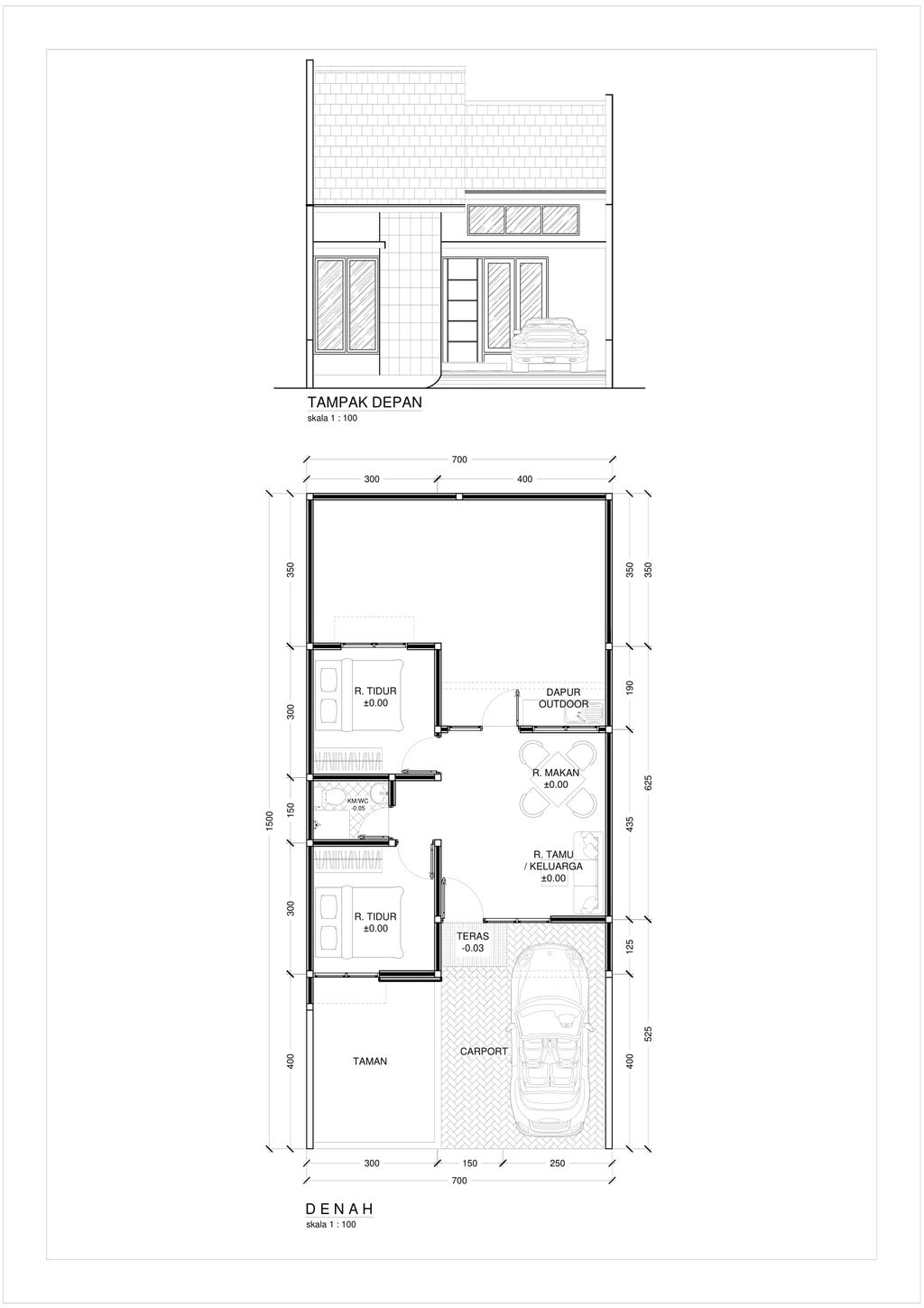 foto denah rumah tipe Amarilis 40 H2 perumahan Banjar Mukti Residence
