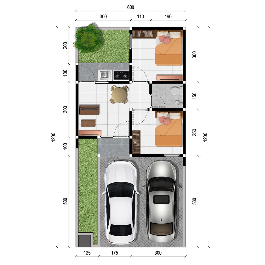 foto denah rumah tipe Blok D-23 Fulton Culster Kensington perumahan The Anvaya Juanda