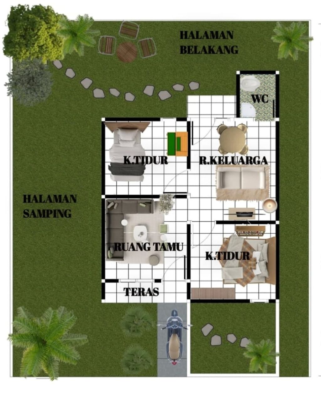 foto denah rumah tipe 36/120 perumahan GRAND KARINA