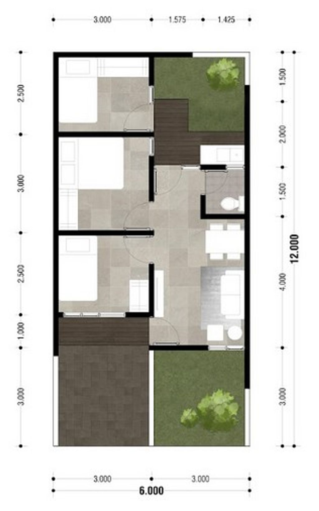 foto denah rumah tipe LE HAVRE 719 perumahan MUTIARA GADING CITY CLUSTER MONACO & PARIS