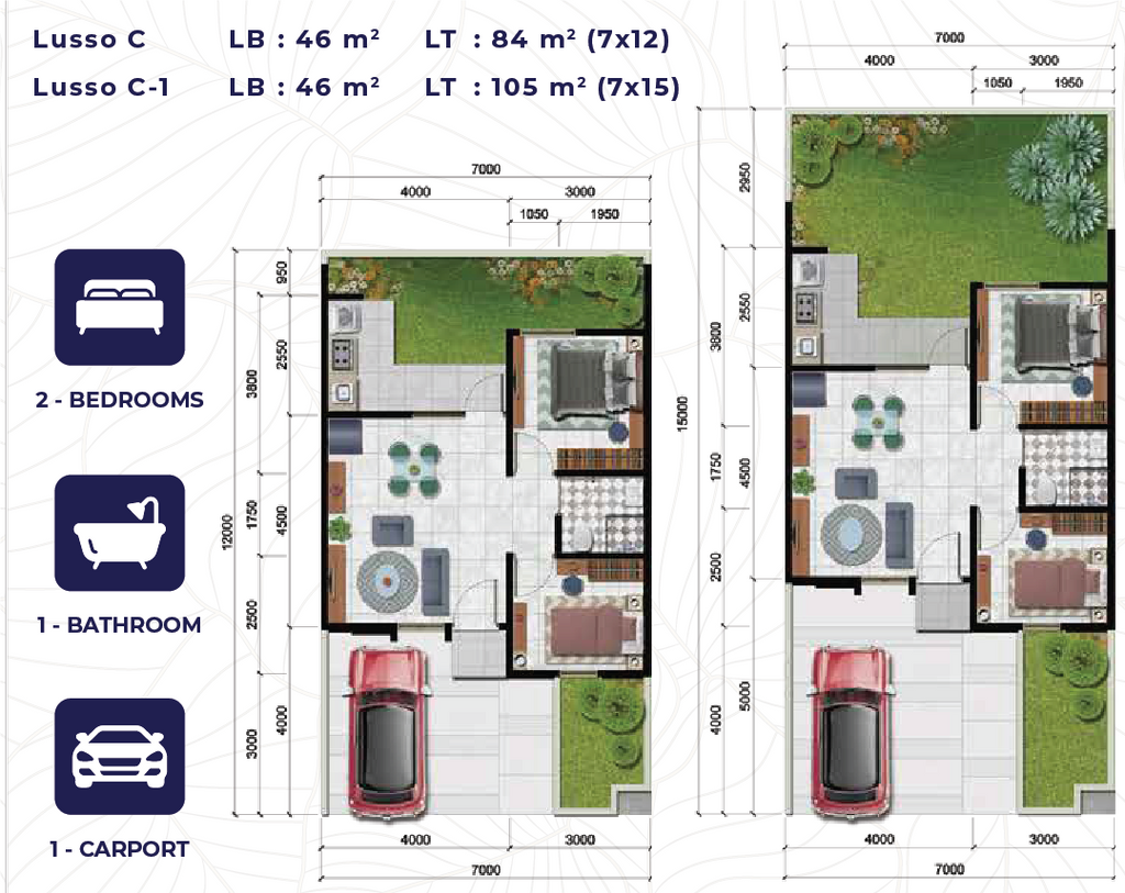 foto denah rumah tipe LUSSO C perumahan CITRA RAYA - RUKO THE AVENUE