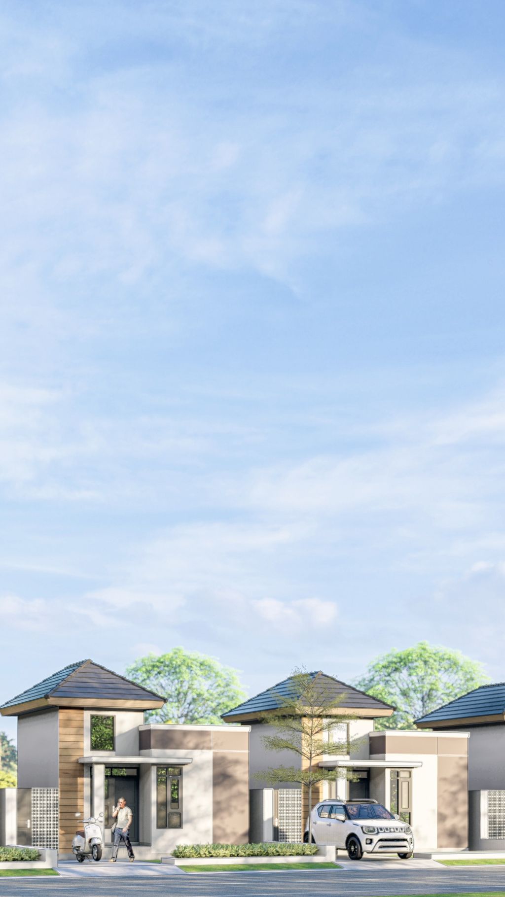 foto tampak rumah tipe HIGH CEILING perumahan Golf Sinergia 2