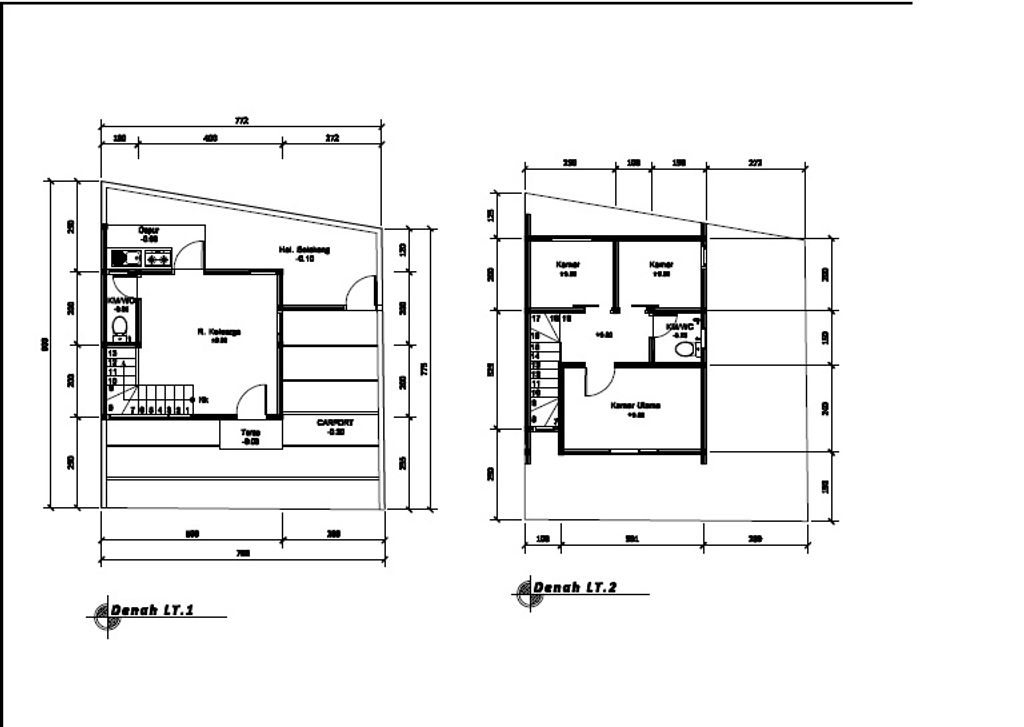 foto denah rumah tipe 50 Compact (3 Kamar) High Ceiling (532) perumahan G-Land Katapang Residence 1