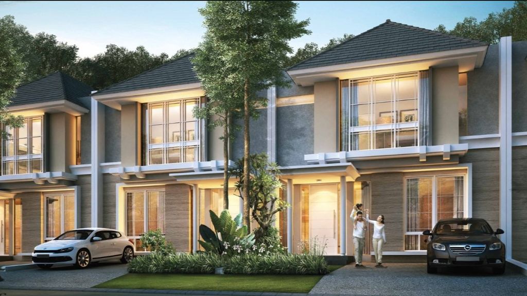 foto tampak rumah tipe MONTEVERDE CARYOTA 5H 185 perumahan Citra Land Cibubur