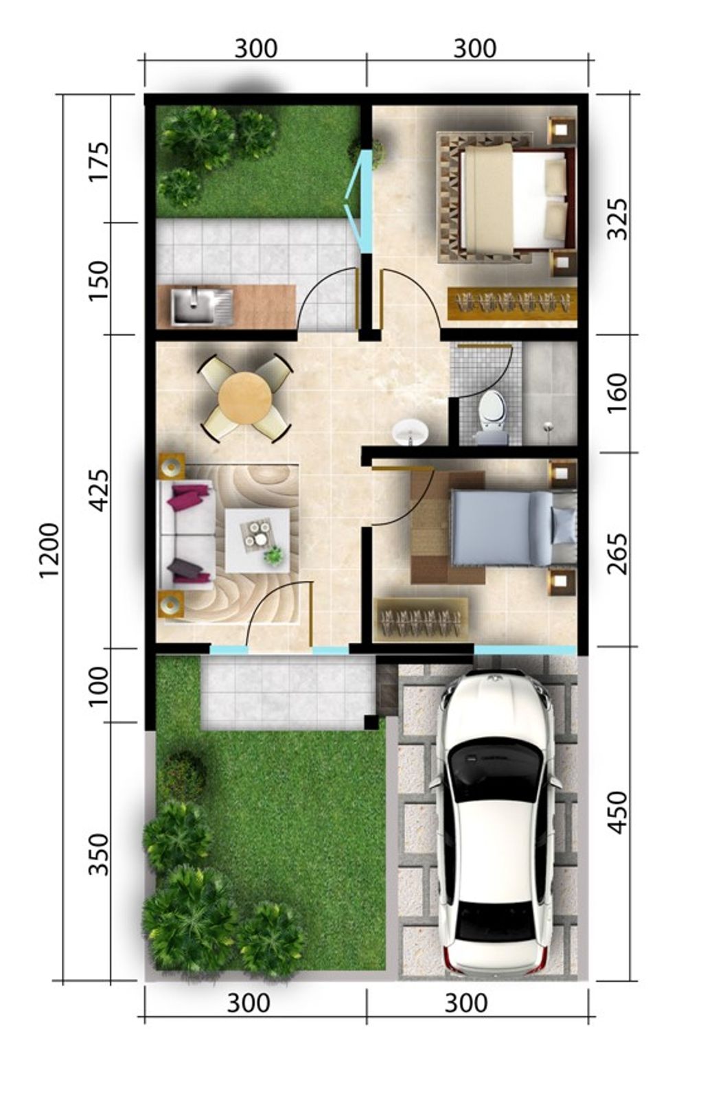 foto denah rumah tipe MONTEVERDE CARYOTA 3BH 161 perumahan Citra Land Cibubur