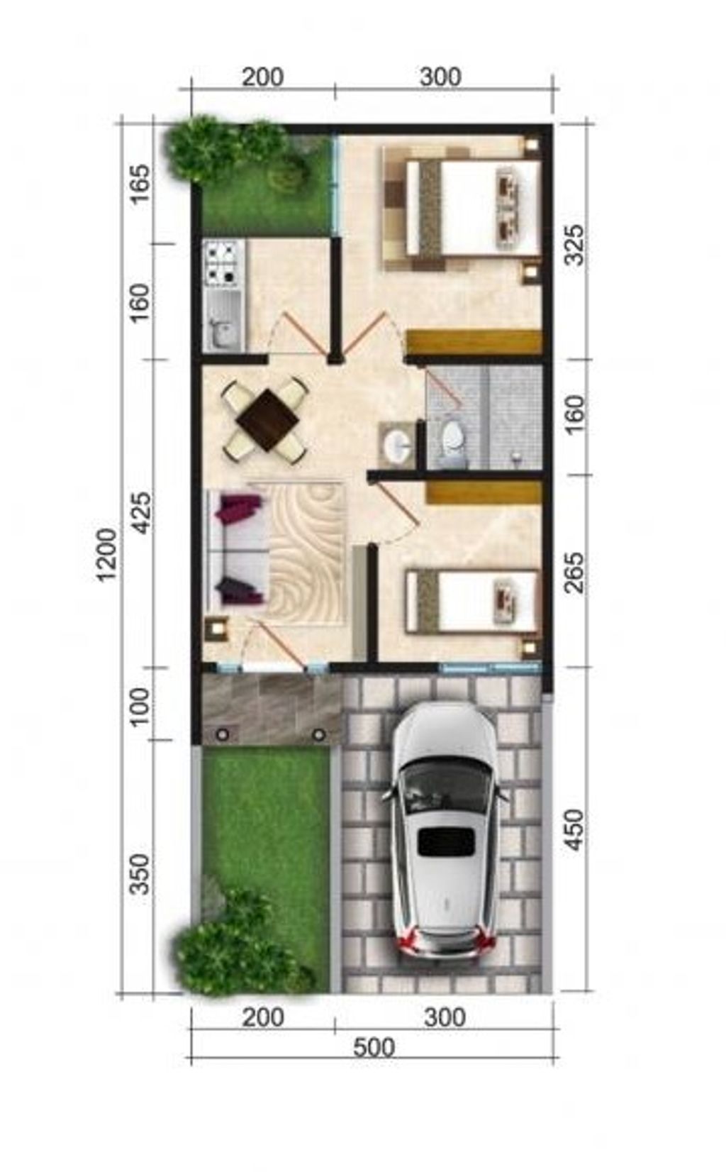 foto denah rumah tipe MONTEVERDE CARYOTA 6H 122 perumahan Citra Land Cibubur