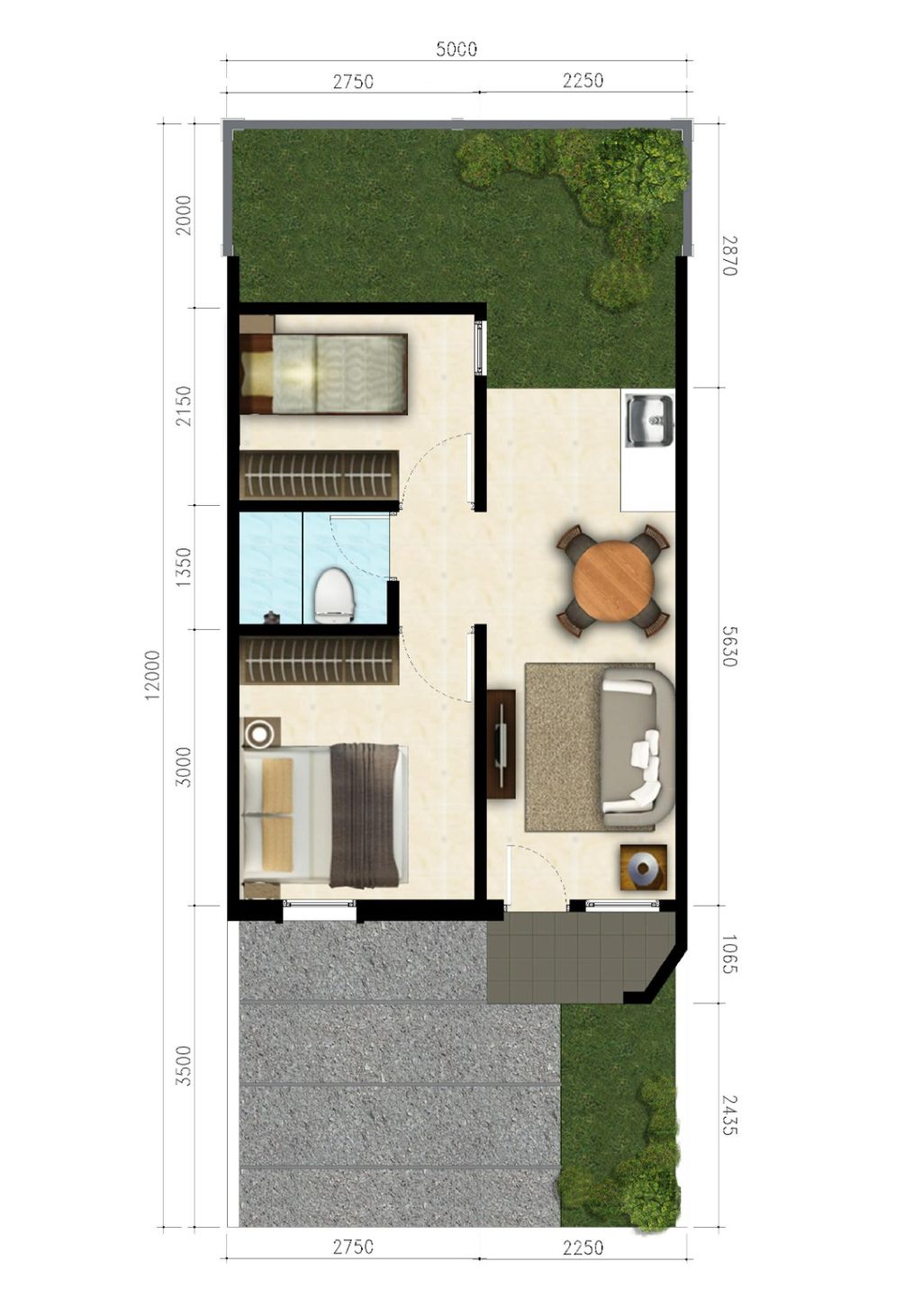 foto denah rumah tipe 30/60 perumahan DE HOMEY ESTATE
