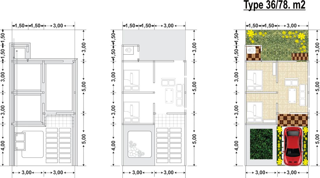 foto denah rumah tipe 36 perumahan GRIYA HYT 459 TAHAP 2