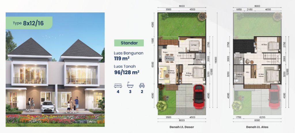 foto denah rumah tipe PAPANDAYAN/26 perumahan PARAMOUNT VILLAGE SEMARANG