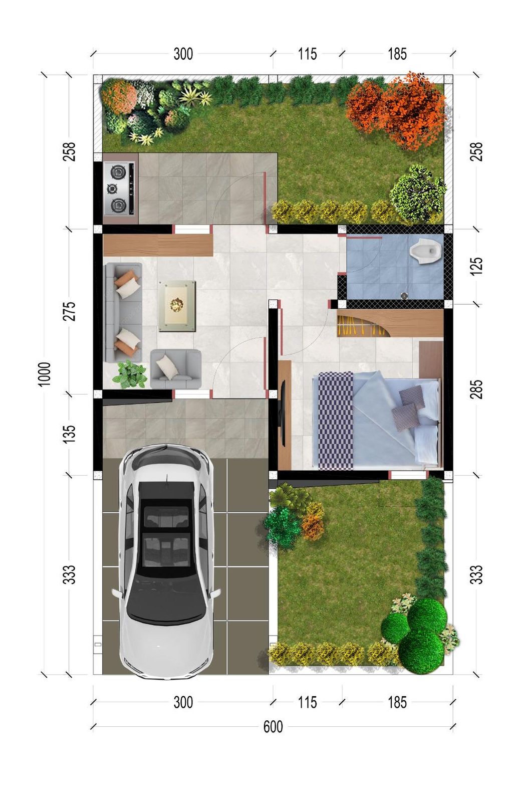 foto denah rumah tipe 25/60 perumahan Perumahan Lebak Kinasih
