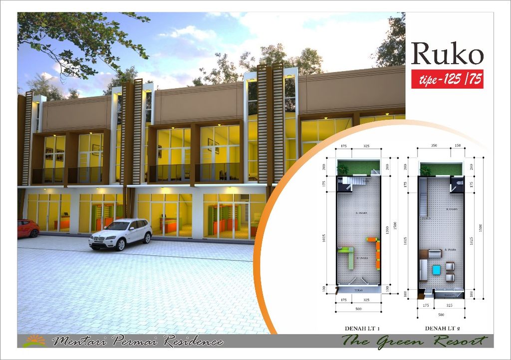 foto denah rumah tipe RUKO perumahan Mentari Permai Residence